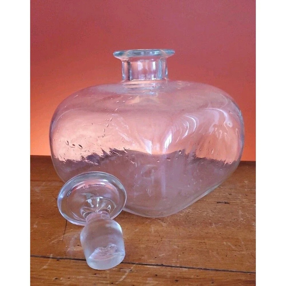Blenko Williamsburg Custom Glass Bottle Hand-blown Ship's Decanter With Stopper